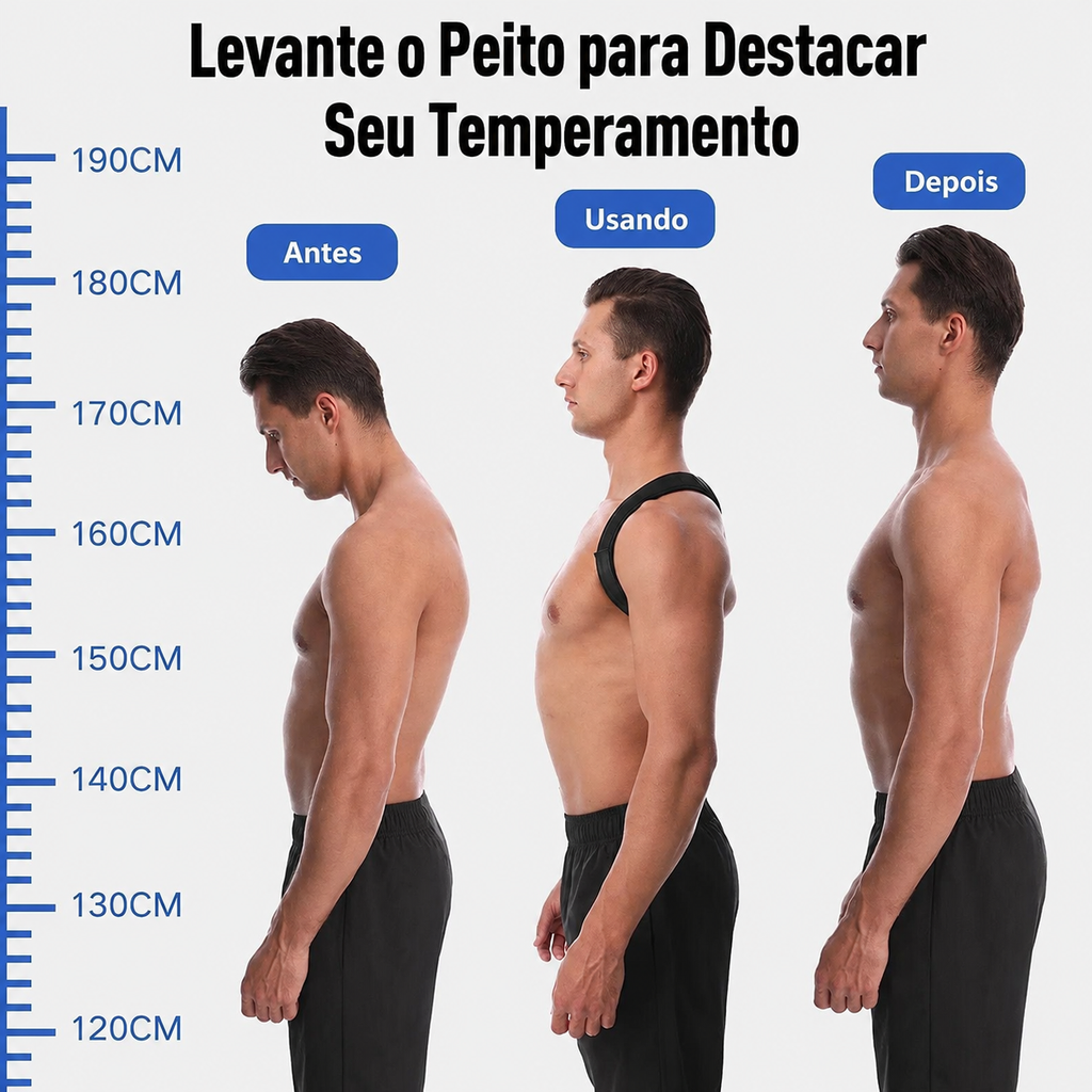 Corretor de Postura Ajustável GMAX para Homens e Mulheres