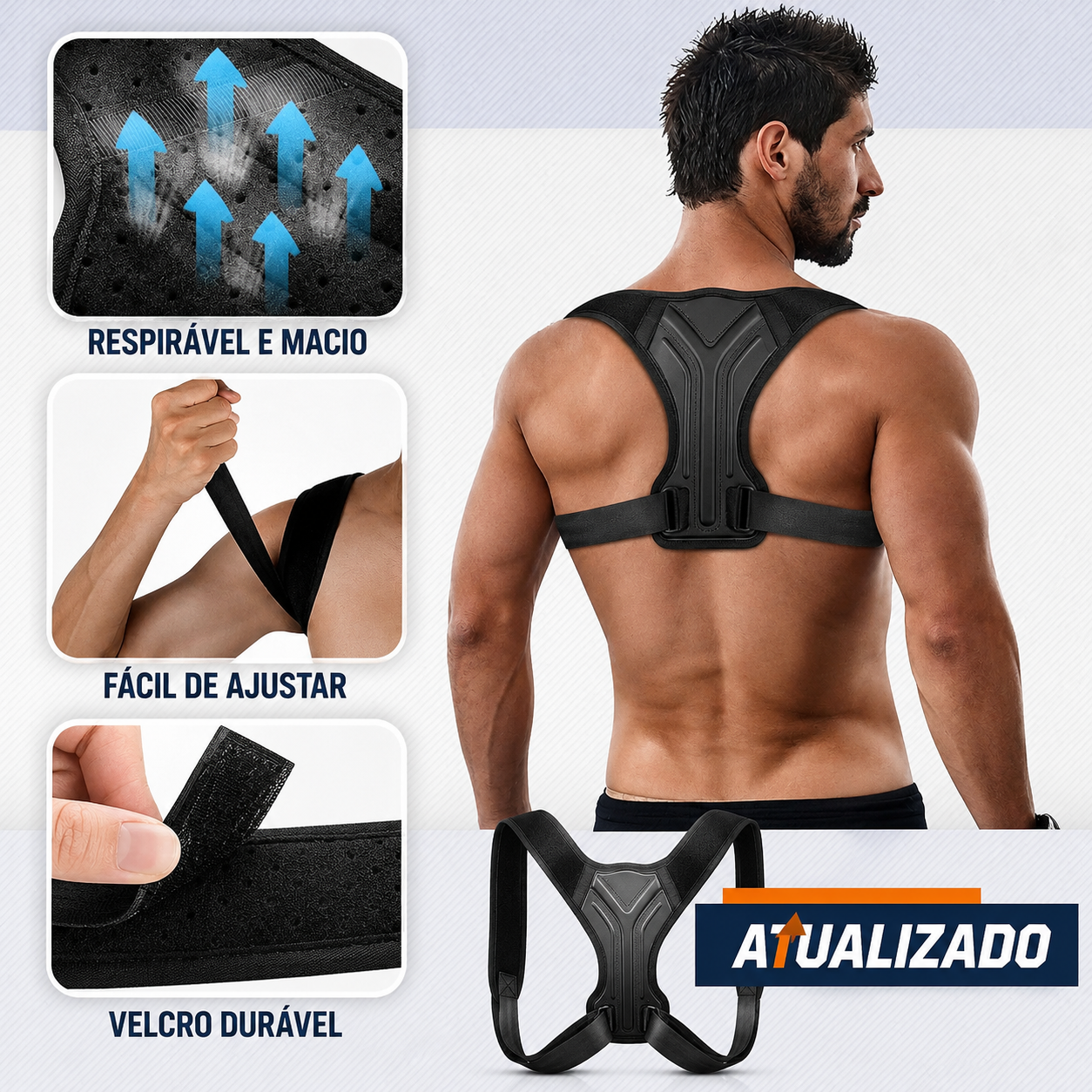 Corretor de Postura Ajustável GMAX para Homens e Mulheres