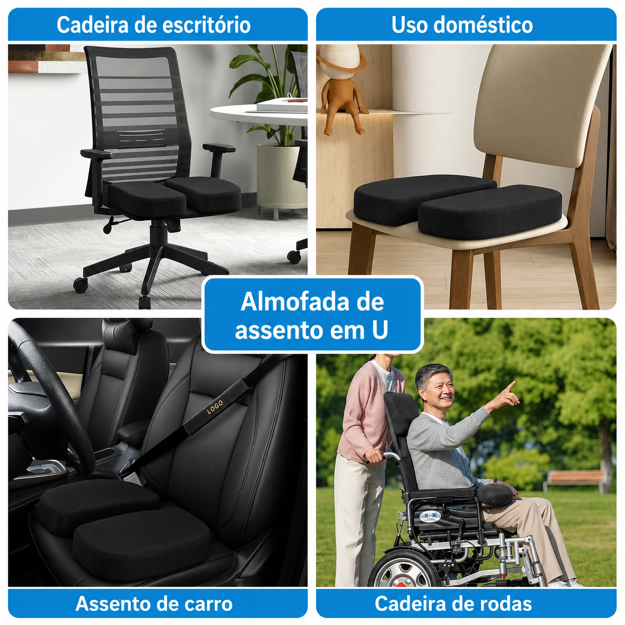 Almofada de assento confortável e respirável