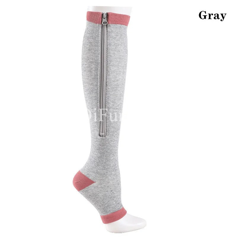 Zippered Compression Socks Supports (20-30 mmHg)