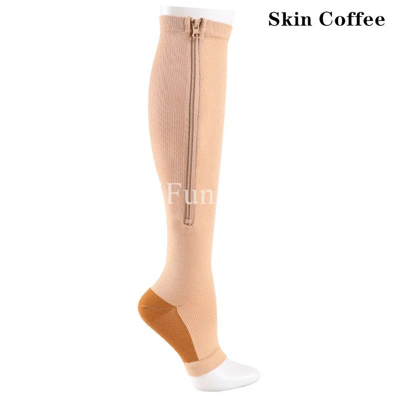 Zippered Compression Socks Supports (20-30 mmHg)