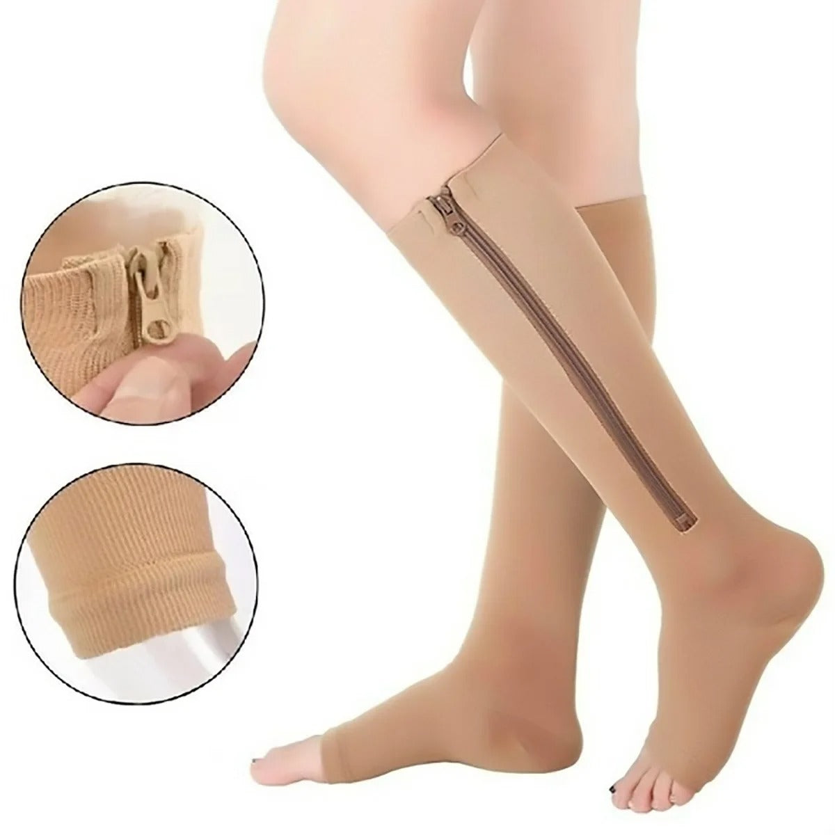 Meias de Compressão com Fecho (20-30 mmHg)