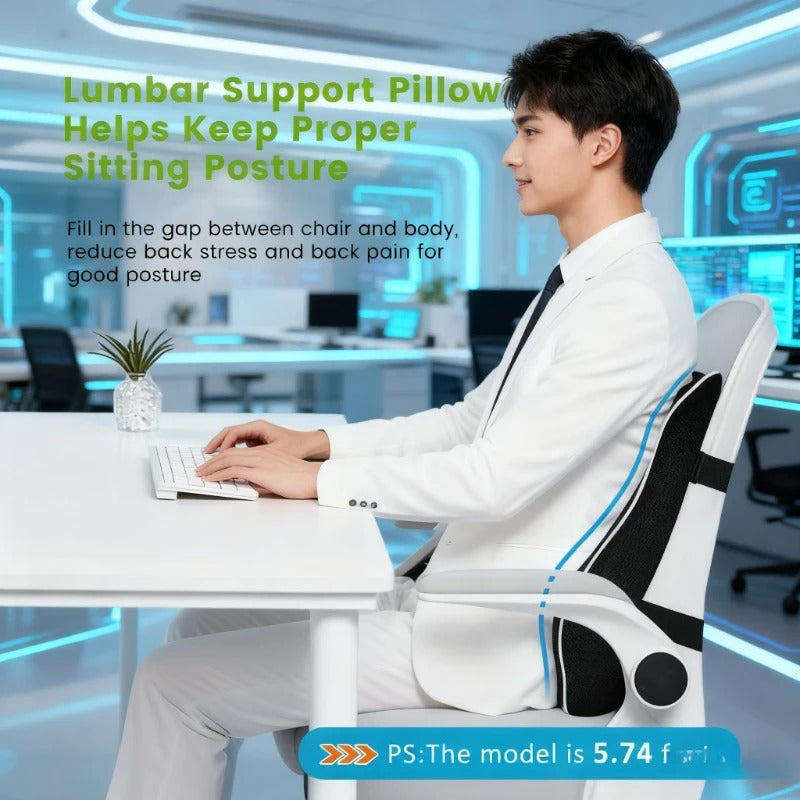 Ergonomic Lumbar Support Back Pillow for Chairs & Recliners