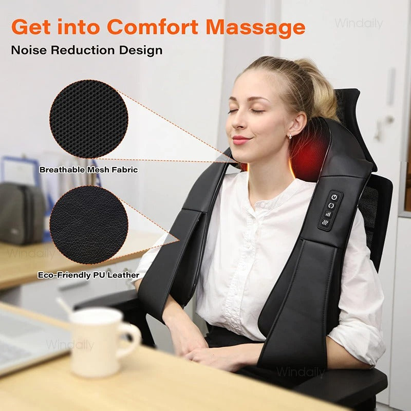 Shiatsu Neck and Shoulder Massager with Heat (U-Shaped Wrap)