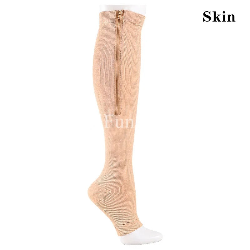 Zippered Compression Socks Supports (20-30 mmHg)